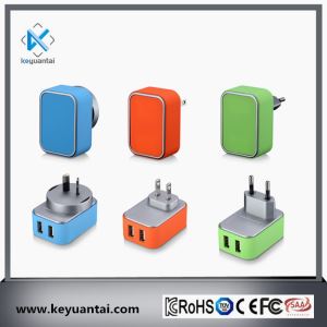 TUV CE Certificated 5V 4A Dual USB Wall Chargers With Smart IC ,EU UK Plugs(802)