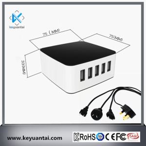 Super Fast 40w 5V 8A Travel Charger With 5 USB Port,multiple Port USB Charger With KC
