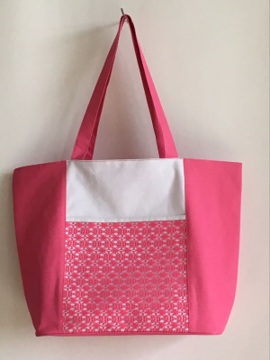 600D Polyester Combined With Mesh Beach Tote Bag