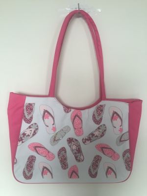 Shoe Printed With Shinny Sequin Deceration 600D Polyester Beach Tote Bag