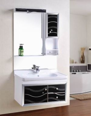Wall Mounted Waterproof PVC Classic Bathroom Cabinet