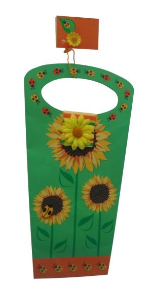 Wholesale Hand Length Handle Eco-Friendly Paper Gift Bags Elegant Sun Flower Shaped Design Gift Packaging Paper Bags