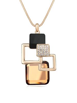 Fashion Jewelry Manufacturer Supply Fashion Shape Crystal Rhinestone Long Necklace MY-00003
