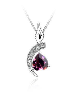 New Arrival Pendant Necklaces with Crystal Heart Charms Available in Various Colors NL-00063