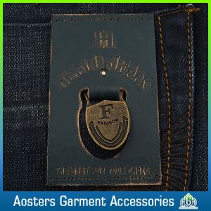 Custom Jeans Leather Patch Labels Metal Logo for Private Brand