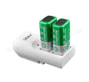 Smart Charger With 2 Slots Applied To 9V NiMH/NiCD Battery