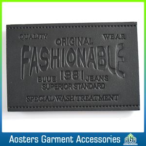 Fashion Design Embossed Metal Leather Label for Jeans