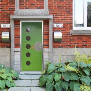 201 304 Flat Green Colored Swing Courdyard Back Door Anti-pry Northern Europe Security Stainless Steel Door