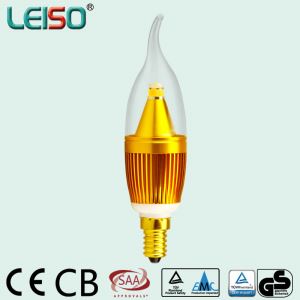 LEISO 5W SCOB Golden Or Silver Color E14 Flame Shape 80RA And 90RA LED Candle Light Dimmable And Non-dimmable Accept Customization