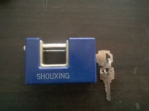 Plastic Covered Rectangle Type Armored  Padlock