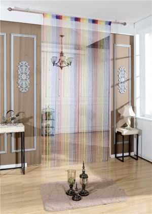 Multicolor Thread String Curtain With Lurex