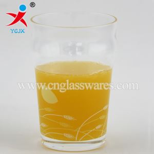400ml Hand Made Unique Clear Glass Juice Cup,Hand Blown Juice Tumblers