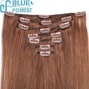 OEM Service Customized Package Design Available Soft Silky Virgin Brazilian Clip In Hair Extensions Wholesale Price