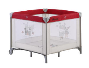 Mesh Square Playpen Travel Cot Folding Cots with Printing on Mesh