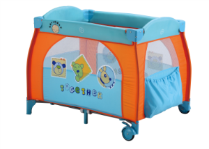 Mini Baby Playpen Baby Travel Cot Travel Bed with Lovely Cartoon Printing