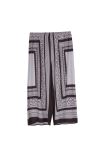 Soft Print Midi Wide Leg Casual Relaxed Pants With Elastic Waistband