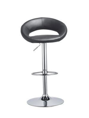Adjustable Leather Celina Bar Chair-black