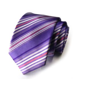 Woven Stripe Tie Purple Necktie