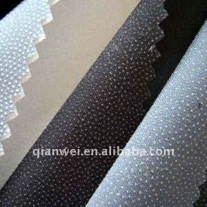 100% Polyester Woven Fusible Double Dot Casual Wear Interlining for Ladies Garments and Men Suits with PA Glue