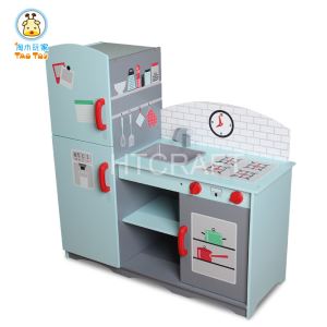(TK024)Children Wooden Large Deluxe Kitchen Unit/microwave+stove+gourmet Wooden Kitchen Toy Set for Boy Role Play Games/cooking Role Play Set
