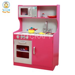 (TK006 ) Fushia Girls Pretend Play Kitchen Toy Set with Micro/stove and Sink, China Assembly toy/small Size Gourmet Role Playset