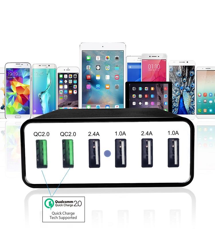 2016 new technology 6 port usb desktop charger,9v/2a promotional desktop charger for laptop i7 Samsung galaxy S5