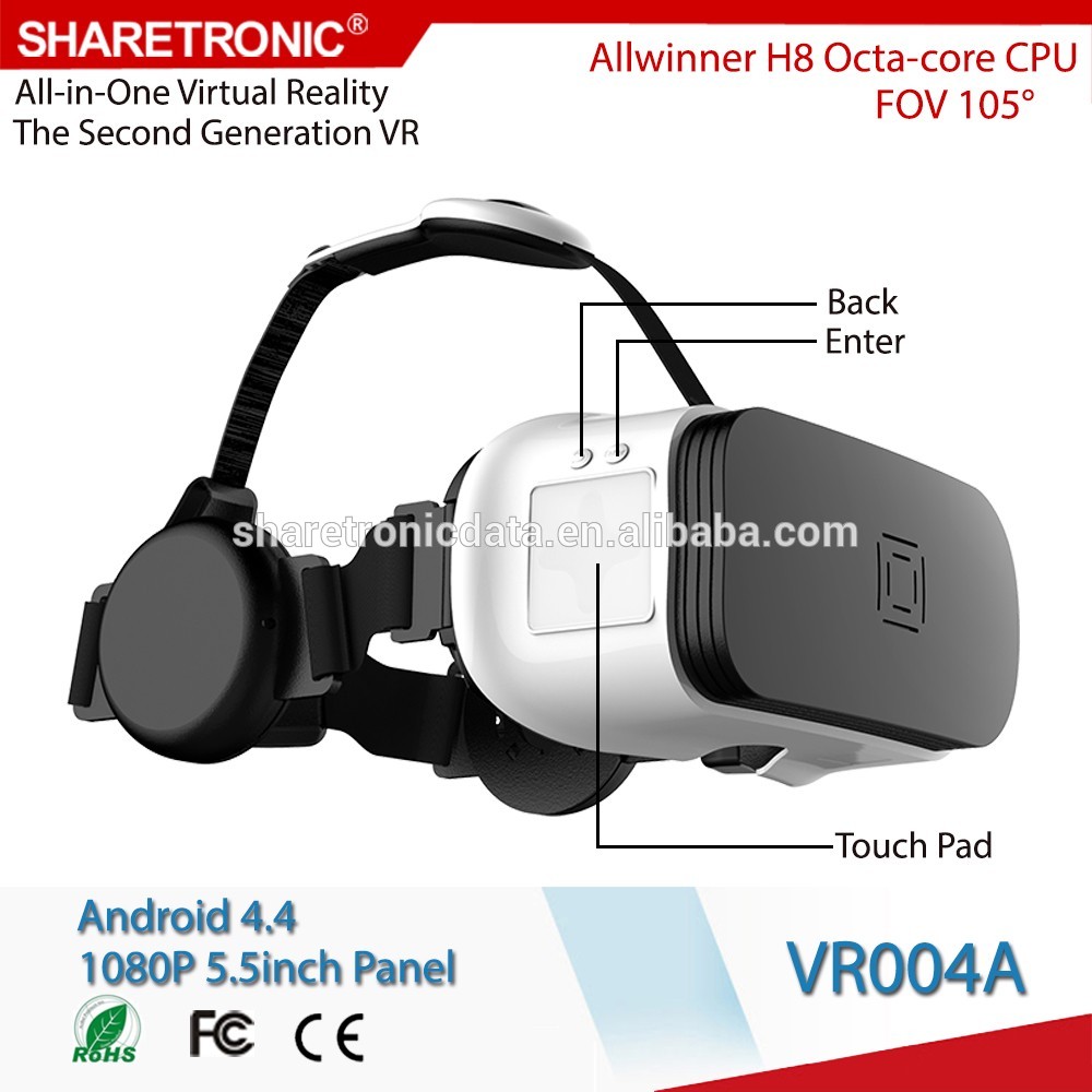 The 2nd Generation all in one vr glasses virtual reality headset 1080P 5.5inch display with good price