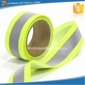 Fluorescent Yellow Waterproof Fire Resistant Reflective Fabric Tape For Uniform
