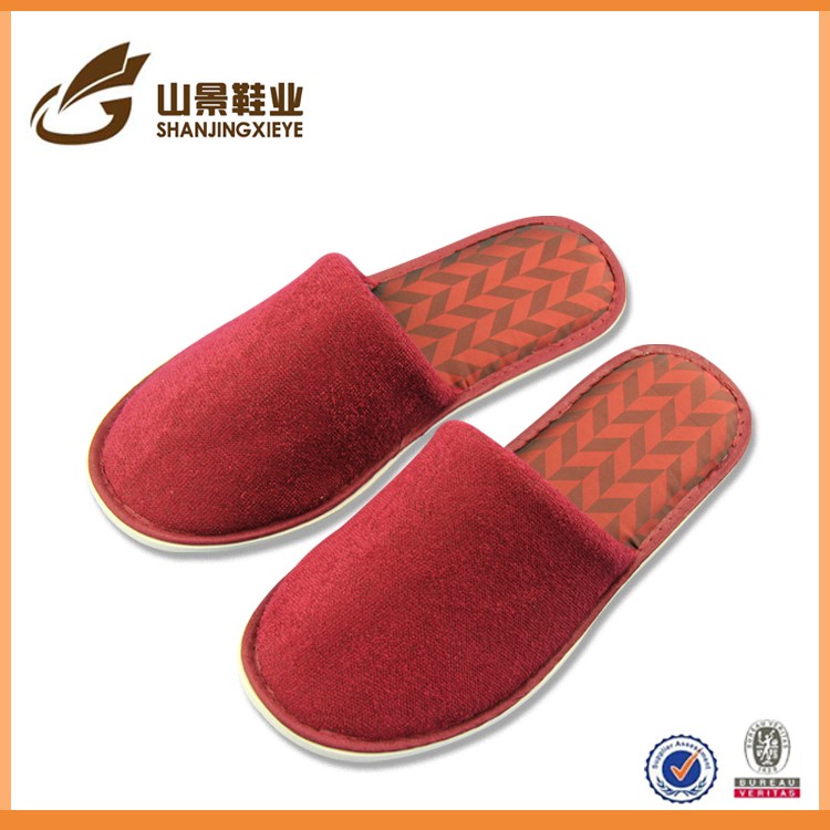 luxury high quality color cotton disposable hotel slippers