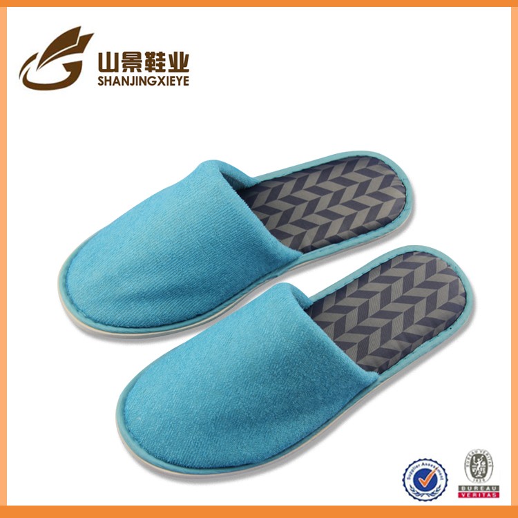 luxury high quality color cotton disposable hotel slippers
