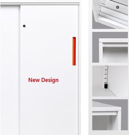Powder Coating 2 Door Sliding Metal Office Cabinet With Adjustable Shelves Inside