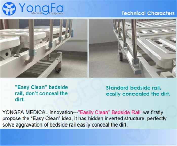 multi-function 3 crank adjustable hospital manual crank bed with ABS board (2)(002).png
