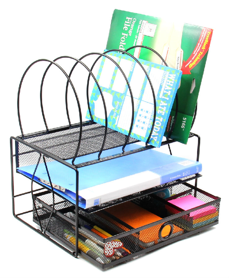 Desktop File Organizer with Double Tray -2