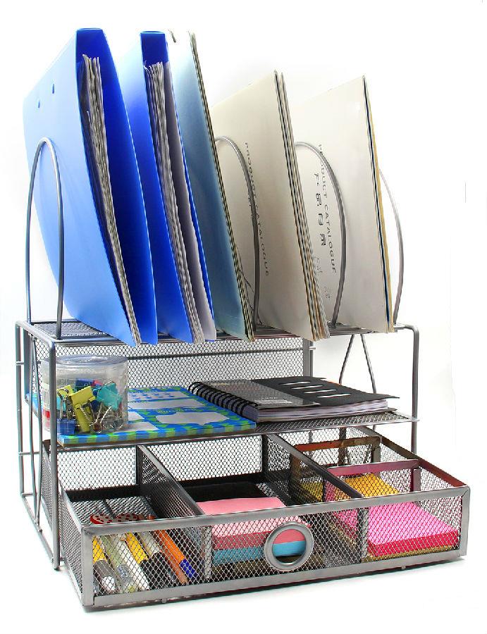 Desktop File Organizer with Double Tray -3