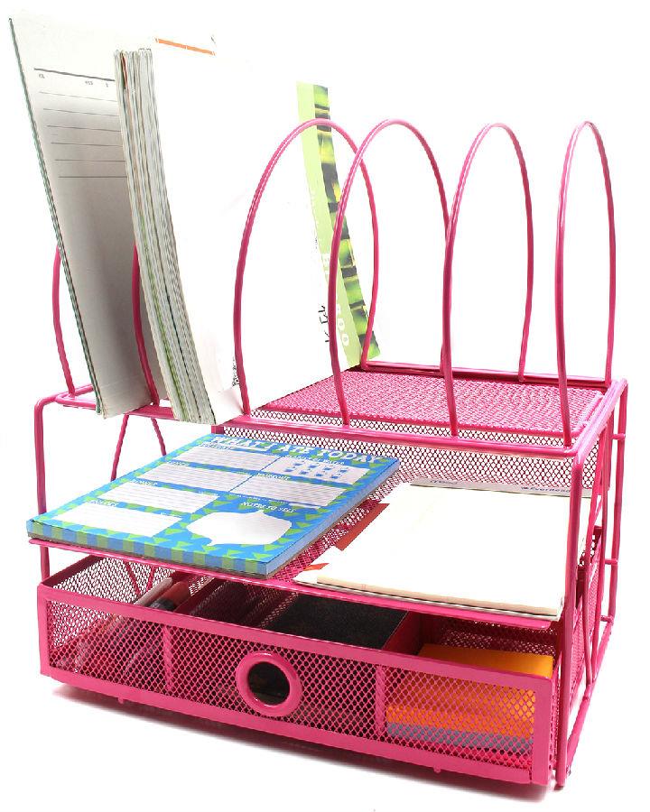 Desktop File Organizer with Double Tray -4