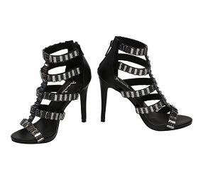 Black luxury acrylic diamonds ankle straps high evening sandals.jpg