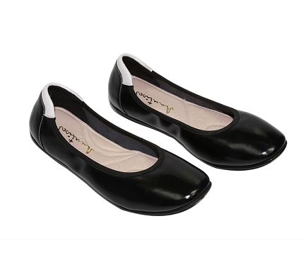 Black classic round head soft anti skid flat low cut loafer  .jpg