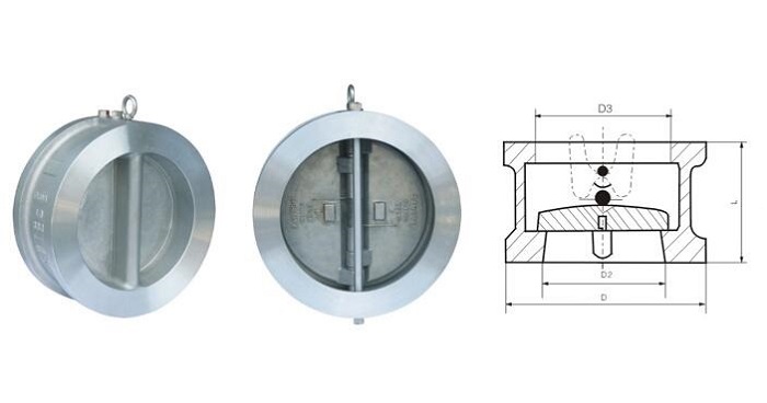 Dual Plate Wafer Check Valve Drawing