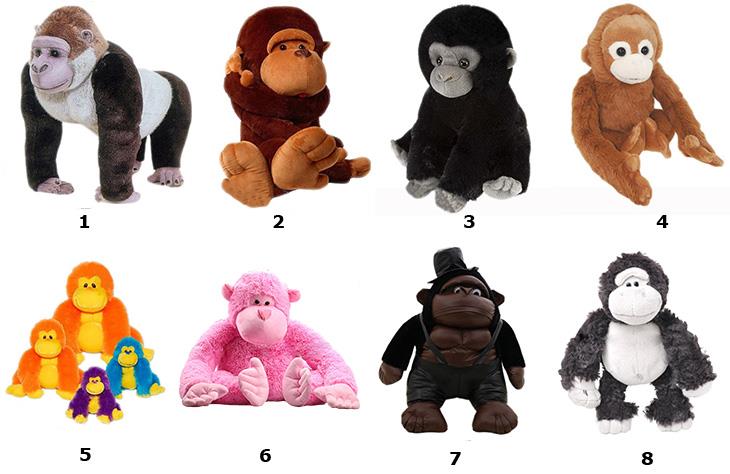 Orangutan plush toys stuffed toys brown black orange blue purple pink colors for sale.jpg