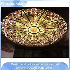 tiffany style glass ceiling dome for roof