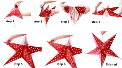 White Paper Star Lanterns With Lights782.png