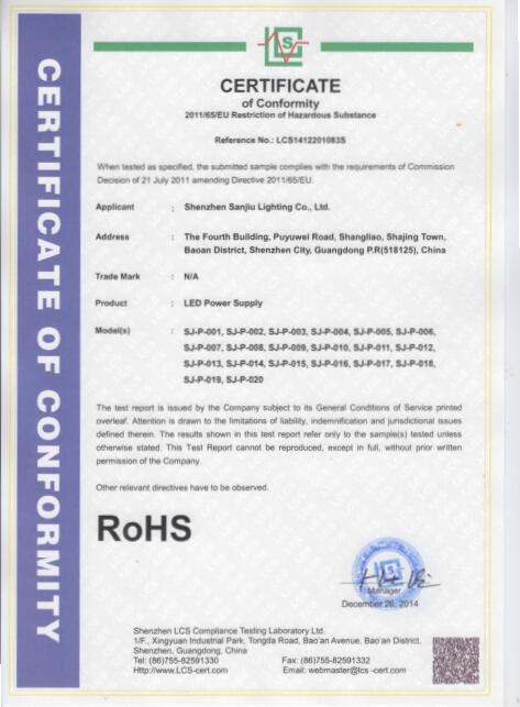 LED driver RoHs Certificates.jpg