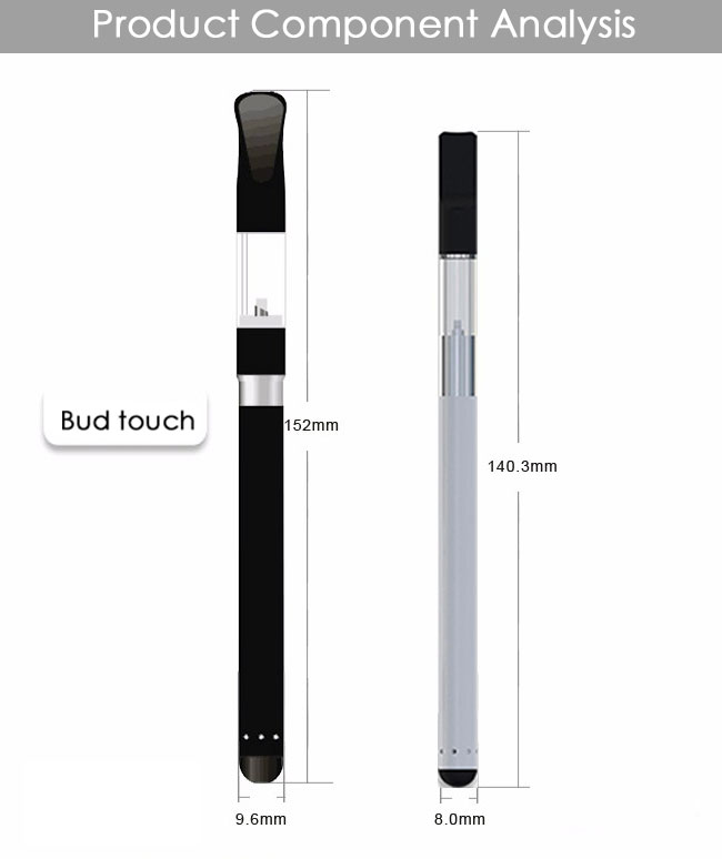 510 bud touch pen size