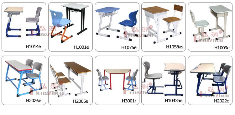 Cheap School Furniture Kids Adjustable Double Seat Desks and Chair