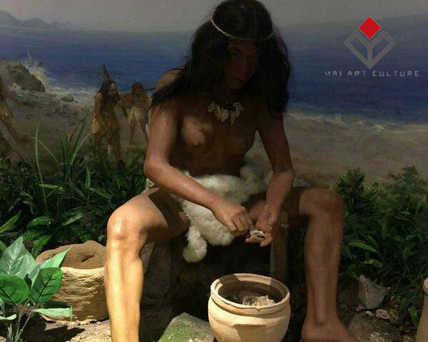 Ancient caveman wax statue manufacturers