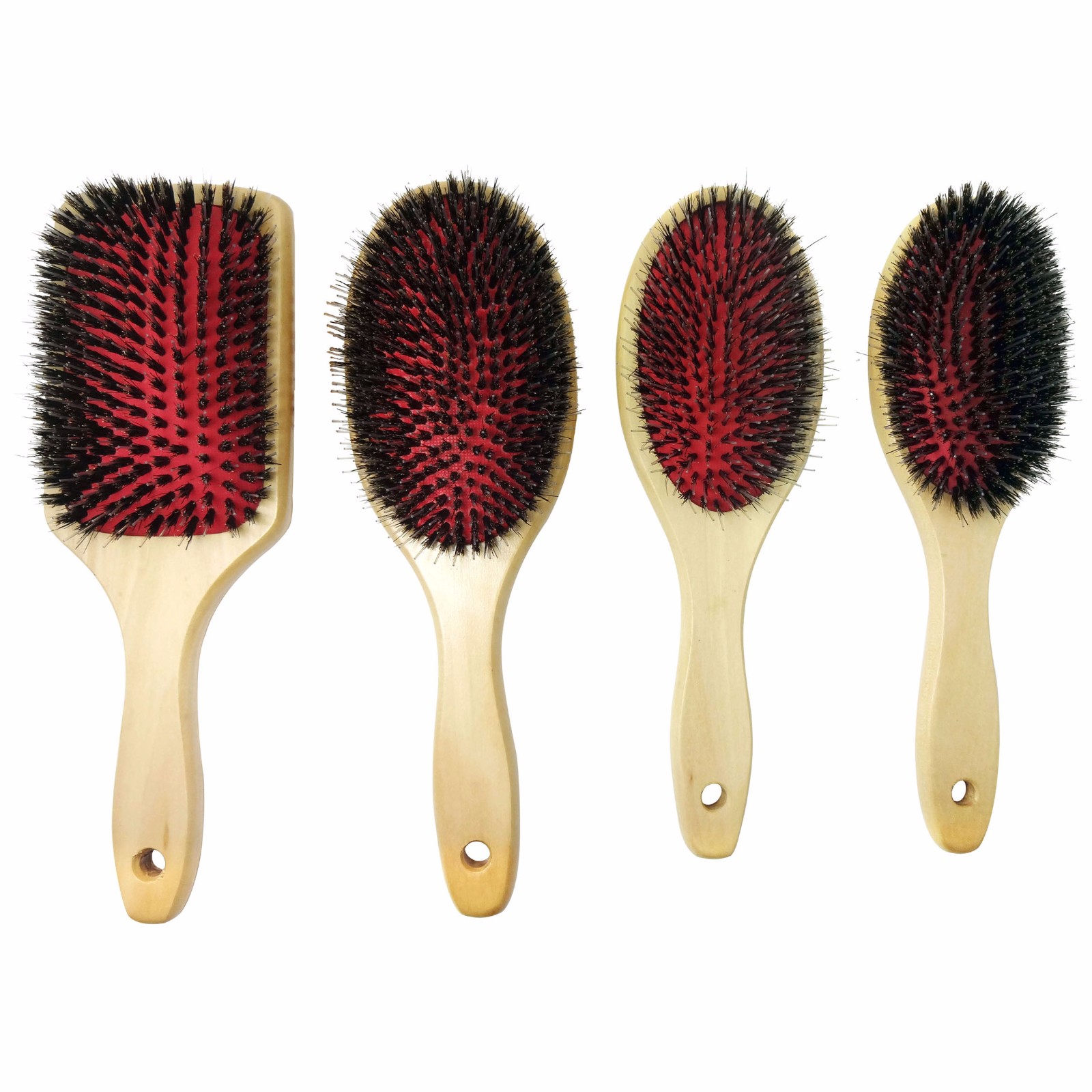 Wooden Brush for Small Round Black Hair