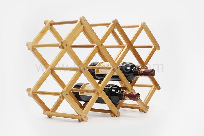Bamboo Fordable Wine Bottle Rack 