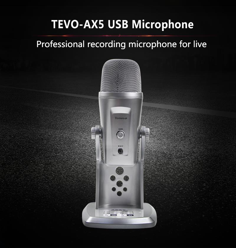 Tenveo AX5 microphone player USB speaker record music for live video streaming, human voice, conference call, live recording