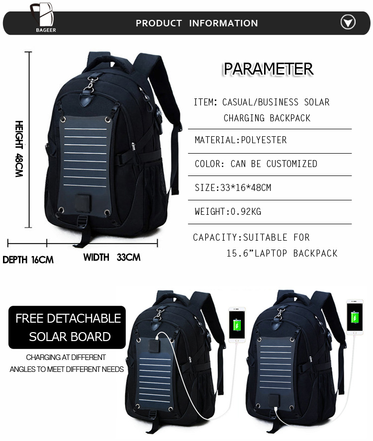 Waterproof Solar Backpack