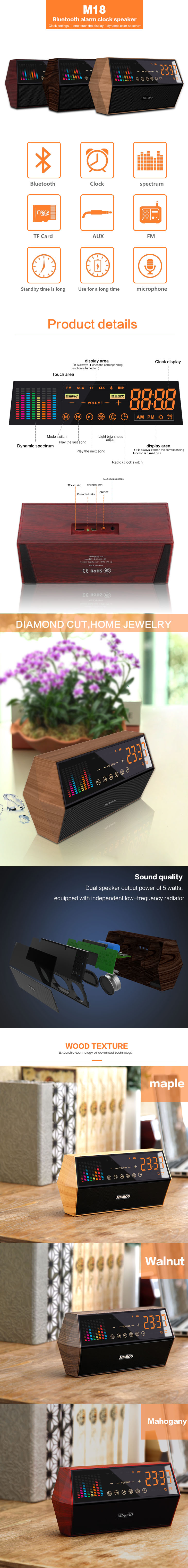 Bass SD Card Touch Lamp Wireless Speaker With FM Radio